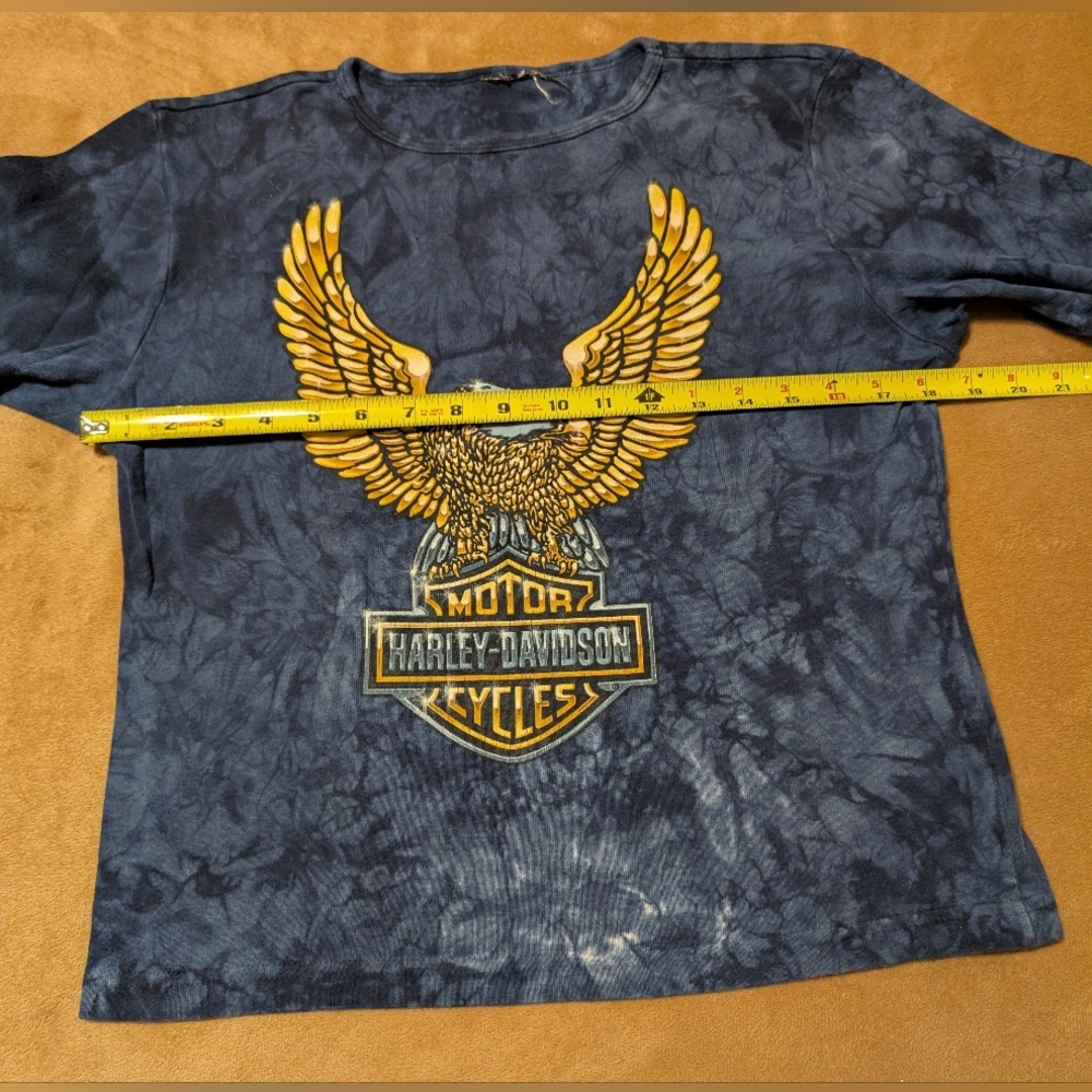 Authentic Vintage Harley-Davidson® Ladies Navy Long Sleeve - Picture 3 of 7